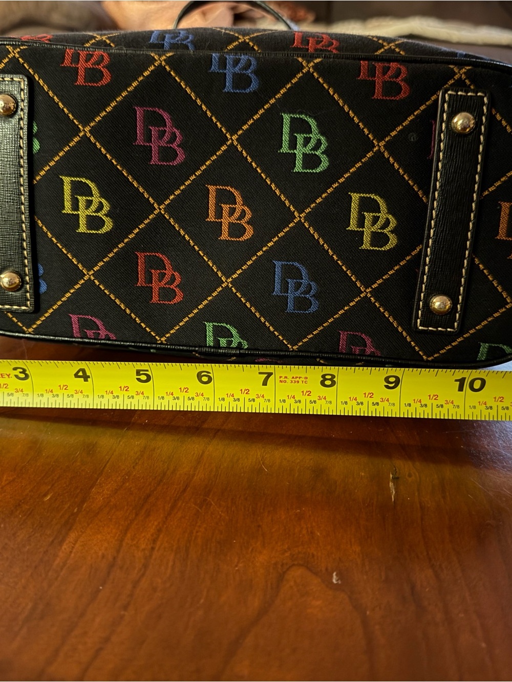 Dooney & Bourke Black Multicolor Logo Dome Satchel - Picture 6 of 9